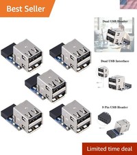 5Pcs Desktop Board USB Connector 9Pin/10Pin Dual .0 A Port Front Panel Adapte... picture