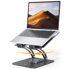 Nulaxy 360° Rotating Ergonomic Laptop Stand for Desk, Dual Foldable Black picture