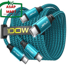 JSAUX 100W USB C to C Cable [2-Pack 6.6FT], Type C 6.6ft+6.6ft, Green  picture