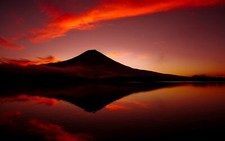 Landscape mount fuji volcano japan mountains lake Custom Gaming Mat Desk picture