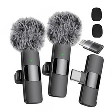 Wireless Microphone Mini Mic for iPhone/Android Phone, LED Display Lavalier Micr picture