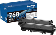 Genuine High-Yield Black Toner Cartridge Twin Pack TN760 2Pk, TN7602PK,2 Pack picture