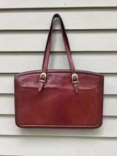 London Harness Company Boston vtg Leather Briefcase Shoulder Bag Portfolio picture