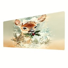 Cute Little Deer Mouse Pad, Winter-Themed Desk Mat, Festive Atmosphere, Suitab picture