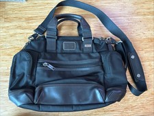 TUMI Alpha Bravo 'Brooks' Black / Brown Nylon Slim Briefcase - 222619HK2 picture