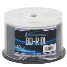 50 OQ 6x 50GB Blu-ray Duel Layer BD-R DL White Thermal Printable OQBDRDL06WTP-E picture