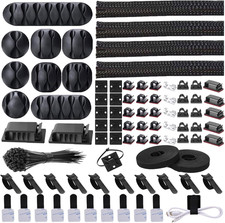 Cord Management Organizer Kit 4 Cable Sleeve Split 192PCS Cable Management picture