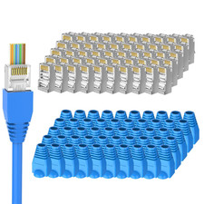 50-Pack Cat 6 Shielded Pass through RJ45 Connectors + 50Pack RJ45 picture