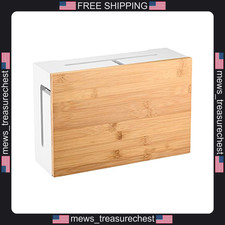 Bamboo Cable Management Box 12.6x7.9x4.3in Wall Mount Kit Included picture