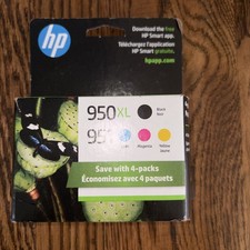 4-PACK HP GENUINE 950XL BLACK & 951 COLOR INK OFFICEJET PRO 8610 SEALED 5/2023 picture