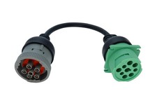 6pin J1708 to Type2 Green 9pin J1939 Adapter Cable for Trucker and car 1ft/30cm picture