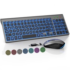 SABLUTE Wireless Keyboard and Mouse Combo, Compact Backlit Scissor Keys picture