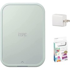 Canon iNSPiC PV-223 Smartphone Photo Printer Blue with Paper and USB Adapter picture