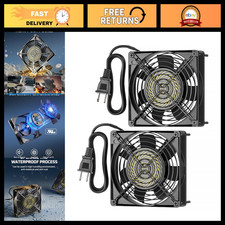 2 Pack Waterproof 120V AC Exhaust Fan, 120mm, 13W, 2800RPM, 60CFM - Ideal for Ho picture