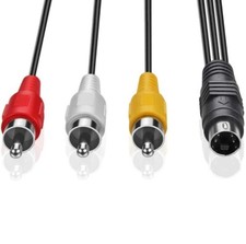 4Pin 4p S-Video to 3 RCA Male to Male M/M Adapter Cable Cord Wire Lead Cord 3RCA picture