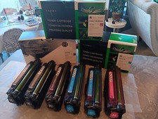 Hp Laser Jet Enterprise Toner Cartridge Lot Of 6- CE260A, CE261A, CE263A- Used picture