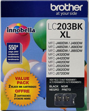 New Genuine Brother LC203XL Black 2PK Ink Cartridges MFC-J4320DW, MFC-J4420DW picture