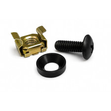 100 Pack Lot - M6 Cage Nuts with 12-24 Rack Screws & Washers Square Clips Server picture