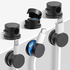 6PC 360 Degree Rotatable Spring Cable Clips with Strong Adhesive Cord Organizer picture