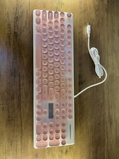 Surmen V300 Retro Mechanical Wired Gaming Keyboard - Pink White Light-punk Retro picture