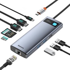Baseus Laptop Docking Station HDMI LAN 85WPD SD-Card 9-in-1 USB C Hub Compatible picture