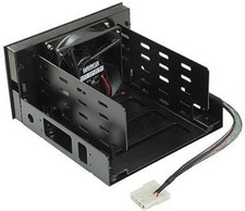 EverCool Dual 5.25 in. Drive Bay to Triple 3.5 HDD Cooling Box Black  picture
