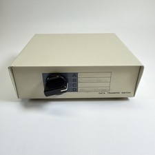 Vintage 4-Way Manual Data Switch Box ABCD 8-Pin Mini-DIN Apple Mac Peripheral PC picture