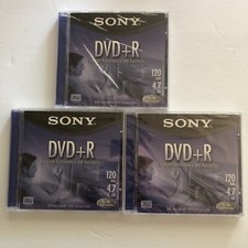 3 Sony DVD+R Recordable Disc 120min, Lot of 3, New Sealed picture