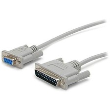 StarTech 10ft Gray DB9 to DB25 Cross Wired Serial Null Modem Cable SCNM925FM picture