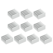 10 Pcs Heatsink 9x9x5mm Aluminum Heat Sink with Thermal Blue Sticker White picture
