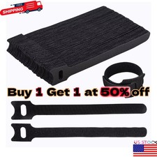 50-100pcs Cable Straps Wire Cord Hook Loop Ties Reusable Fastening Organizer Lot picture
