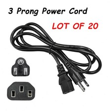 Lot of 20 PCS 3 Prong 6ft Power Cord Cable for PC Monitor Computer Printer picture
