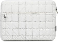 Quilted Design 360 Plush Laptop Sleeve for 14-14.4-inch Laptops - White Color picture