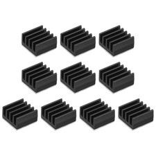 10 Pcs Heatsink 9x9x5mm Aluminum Heat Sink with Thermal Blue Sticker Black picture