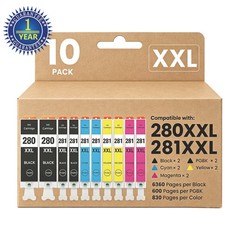 10PK PGI-280XXL CLI-281XXL Ink Combo Compatible for Canon TR8620a TS702a TS9520 picture
