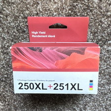 Acaves 250XL 251XL Compatible Inkjet Ink Cartridges for Canon 5-Pack BK C M Y picture