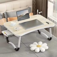 Foldable Laptop Desk with USB Light, Fan, Cup & Tablet Holder | Portable Table picture