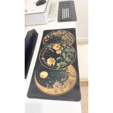 Celestial Floral Moon Phases Desk Mat - Large Waterproof Mouse Pad for Witchy picture