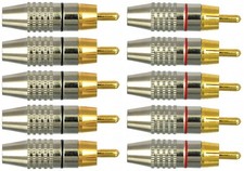CESS RCA Plug Solder Gold Audio Video Connectors (10 Pack) picture