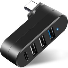 VIENON 4-Port USB C Hub [90°/180° Degree Rotatable], C 4-Port, Black  picture