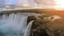 Landscape nature waterfall water godafoss falls iceland Custom Gaming Mat Desk picture