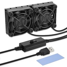 ELUTENG Computer Fan USB 40Mm Dual Row 2 in 1 USB PC Fans with 3 Adjustable Spee picture