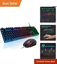 Mechanical Feel Gaming Keyboard with RGB Lighting & Breathing Mouse - 4800DPI picture