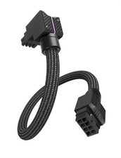 Black UNIFAS ARGB 8Pin GPU Extension Cable 16AWG 90 Degree PCIe PSU Power picture