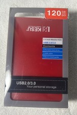 KESU Ultra Slim 120GB External Hard Drive USB 3.0 Portable HDD Red PC Mac Xbox picture