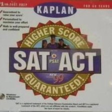 Kaplan Higher Score SAT ACT & PSAT 1999 PC MAC CD college test prep math science picture