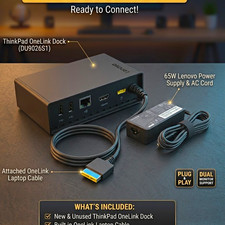 NEW Unused Lenovo ThinkPad OneLink Dock DU9026S1 03X6894 HDMI GB + Power Supply picture