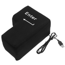 Big Enter Key Throw Pillow with USB Stress Relief Tool Noon Break Nap Pillows picture