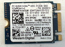 Western Digital 512GB SN520 NVMe WD PCIe Gen3 SSD SDAPTUW-512G-1012 Dell FFD82 picture