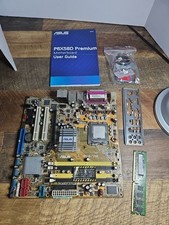 Mainboard Asus P5B-VM | Intel Pentium  SL94R mit 2GB RAM  + I/Q Schild Gebraucht picture